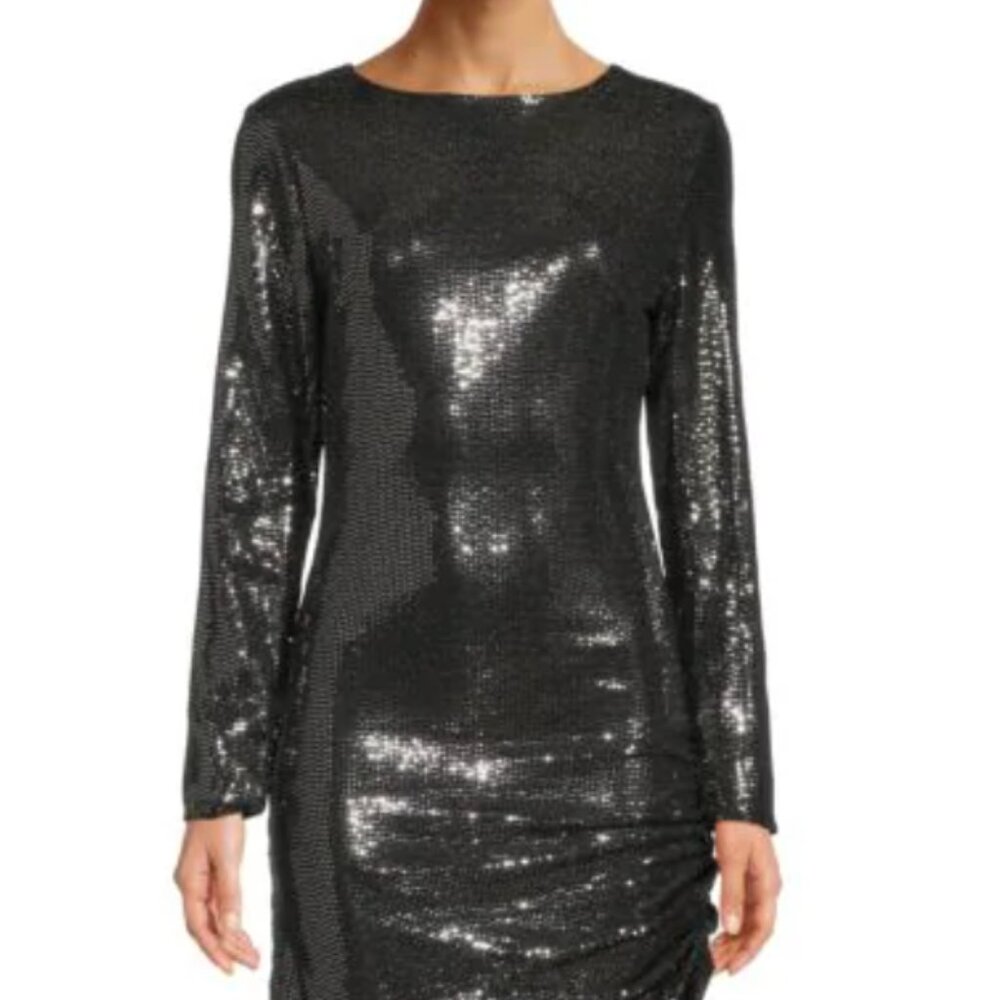 NWT Lea & Viola Sequin Ruched Minidress Size Small